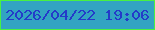 文字の大きさ：4、枠の色：48f142、背景の色：32a4c2、文字の色：243bc9 無料ブログパーツのブログ時計