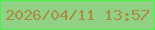 文字の大きさ：2、枠の色：48f444、背景の色：91d186、文字の色：ac8b44 無料ブログパーツのブログ時計