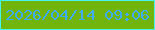 文字の大きさ：2、枠の色：48f4ee、背景の色：71b50c、文字の色：3fadf2 無料ブログパーツのブログ時計