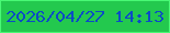 文字の大きさ：5、枠の色：48f975、背景の色：23c94e、文字の色：0b4cc5 無料ブログパーツのブログ時計