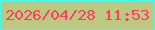 文字の大きさ：3、枠の色：48f9f3、背景の色：bcc980、文字の色：ff3f62 無料ブログパーツのブログ時計