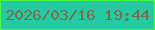 文字の大きさ：5、枠の色：48fa43、背景の色：24caa2、文字の色：76714c 無料ブログパーツのブログ時計