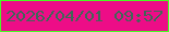 文字の大きさ：4、枠の色：48fb22、背景の色：ed0d87、文字の色：406658 無料ブログパーツのブログ時計