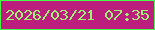 文字の大きさ：3、枠の色：48ff47、背景の色：bb1e7c、文字の色：a0f275 無料ブログパーツのブログ時計