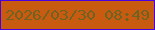 文字の大きさ：3、枠の色：4901e0、背景の色：c85b0f、文字の色：706223 無料ブログパーツのブログ時計