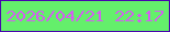 文字の大きさ：3、枠の色：4905ae、背景の色：64ef6b、文字の色：d35ef0 無料ブログパーツのブログ時計