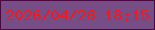 文字の大きさ：5、枠の色：490841、背景の色：764e85、文字の色：f11822 無料ブログパーツのブログ時計