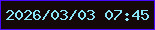 文字の大きさ：4、枠の色：4908fa、背景の色：150808、文字の色：89e7f8 無料ブログパーツのブログ時計