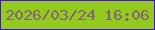 文字の大きさ：2、枠の色：490ce6、背景の色：93ca1e、文字の色：84627a 無料ブログパーツのブログ時計