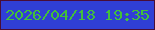 文字の大きさ：2、枠の色：490d37、背景の色：303fd5、文字の色：42c03b 無料ブログパーツのブログ時計