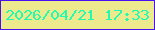 文字の大きさ：4、枠の色：4910f1、背景の色：ecea8d、文字の色：23f9b0 無料ブログパーツのブログ時計
