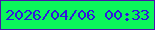 文字の大きさ：3、枠の色：4913ac、背景の色：0bf65a、文字の色：3016dd 無料ブログパーツのブログ時計