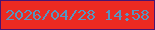 文字の大きさ：2、枠の色：491471、背景の色：ec2a22、文字の色：5595c1 無料ブログパーツのブログ時計