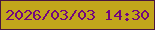 文字の大きさ：2、枠の色：49153f、背景の色：c2a61b、文字の色：73067e 無料ブログパーツのブログ時計