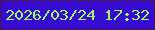 文字の大きさ：5、枠の色：491946、背景の色：370bd1、文字の色：9dfe60 無料ブログパーツのブログ時計