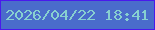 文字の大きさ：3、枠の色：4919ec、背景の色：4a6ccb、文字の色：87d0d0 無料ブログパーツのブログ時計