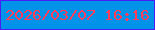 文字の大きさ：4、枠の色：491cf6、背景の色：0193e9、文字の色：ff3e5b 無料ブログパーツのブログ時計