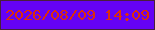 文字の大きさ：5、枠の色：491f3c、背景の色：6502f5、文字の色：dd2d09 無料ブログパーツのブログ時計