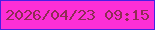 文字の大きさ：2、枠の色：491fe3、背景の色：fd2fd6、文字の色：8f2c54 無料ブログパーツのブログ時計