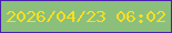 文字の大きさ：3、枠の色：4920ad、背景の色：8cbf7b、文字の色：f9df23 無料ブログパーツのブログ時計