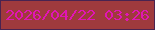 文字の大きさ：4、枠の色：492350、背景の色：9f3a3d、文字の色：e115b5 無料ブログパーツのブログ時計