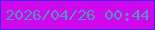 文字の大きさ：2、枠の色：4924ed、背景の色：cf07ed、文字の色：5592c4 無料ブログパーツのブログ時計