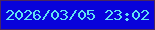 文字の大きさ：4、枠の色：492760、背景の色：0802db、文字の色：60dff2 無料ブログパーツのブログ時計