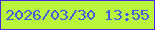 文字の大きさ：3、枠の色：4928e2、背景の色：b9f63b、文字の色：4559e8 無料ブログパーツのブログ時計