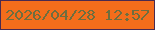 文字の大きさ：3、枠の色：492a50、背景の色：f46d1b、文字の色：6e6e3f 無料ブログパーツのブログ時計