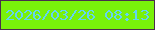 文字の大きさ：4、枠の色：492e4c、背景の色：79f10a、文字の色：63d4f2 無料ブログパーツのブログ時計