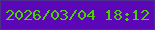 文字の大きさ：3、枠の色：492e8c、背景の色：5b06b7、文字の色：4bd000 無料ブログパーツのブログ時計