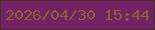 文字の大きさ：5、枠の色：493026、背景の色：742266、文字の色：876331 無料ブログパーツのブログ時計
