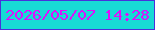 文字の大きさ：1、枠の色：4930db、背景の色：18dad5、文字の色：de0ffb 無料ブログパーツのブログ時計
