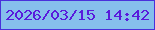 文字の大きさ：4、枠の色：4930db、背景の色：86bfec、文字の色：591bdc 無料ブログパーツのブログ時計