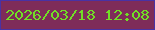 文字の大きさ：5、枠の色：4932a4、背景の色：7e2c59、文字の色：71df26 無料ブログパーツのブログ時計