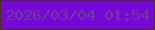 文字の大きさ：4、枠の色：493306、背景の色：7607da、文字の色：6f408a 無料ブログパーツのブログ時計