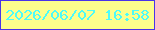文字の大きさ：1、枠の色：4934e9、背景の色：fdfe8c、文字の色：4dfbf9 無料ブログパーツのブログ時計