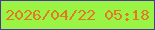 文字の大きさ：1、枠の色：493899、背景の色：99f443、文字の色：e17929 無料ブログパーツのブログ時計
