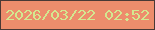 文字の大きさ：4、枠の色：493935、背景の色：ed8d6c、文字の色：d3e890 無料ブログパーツのブログ時計