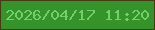 文字の大きさ：1、枠の色：493a14、背景の色：349429、文字の色：74ce6e 無料ブログパーツのブログ時計