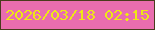 文字の大きさ：4、枠の色：493b1d、背景の色：e96daf、文字の色：eee814 無料ブログパーツのブログ時計