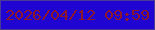 文字の大きさ：5、枠の色：493b95、背景の色：2004d1、文字の色：8e1829 無料ブログパーツのブログ時計