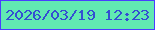文字の大きさ：2、枠の色：493eff、背景の色：61e9b2、文字の色：344ed2 無料ブログパーツのブログ時計