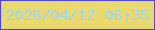 文字の大きさ：4、枠の色：4944f4、背景の色：ead96d、文字の色：9dd6f6 無料ブログパーツのブログ時計