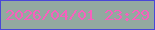 文字の大きさ：3、枠の色：4947d7、背景の色：93a9a0、文字の色：f760bd 無料ブログパーツのブログ時計