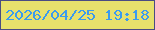 文字の大きさ：2、枠の色：494c83、背景の色：e7e16c、文字の色：3a9bee 無料ブログパーツのブログ時計