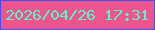 文字の大きさ：1、枠の色：494cf6、背景の色：ec558d、文字の色：5af4c8 無料ブログパーツのブログ時計