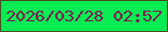 文字の大きさ：5、枠の色：494d23、背景の色：07eb53、文字の色：7f1950 無料ブログパーツのブログ時計