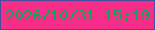 文字の大きさ：4、枠の色：494d9e、背景の色：f62d89、文字の色：08a951 無料ブログパーツのブログ時計