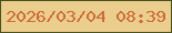 文字の大きさ：4、枠の色：49521f、背景の色：ebcd8d、文字の色：cc6d39 無料ブログパーツのブログ時計